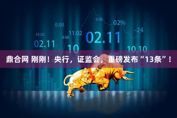 鼎合网 刚刚！央行，证监会，重磅发布“13条”！